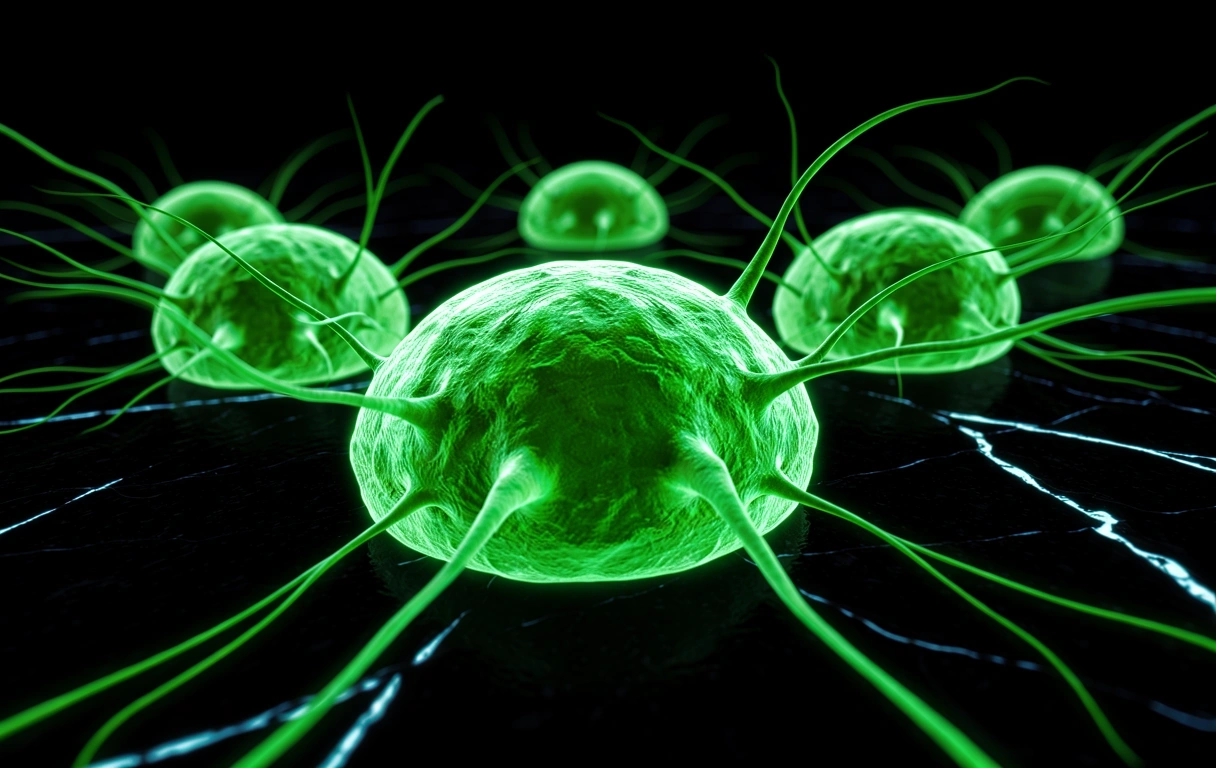 Microscopic view of biological energy structures