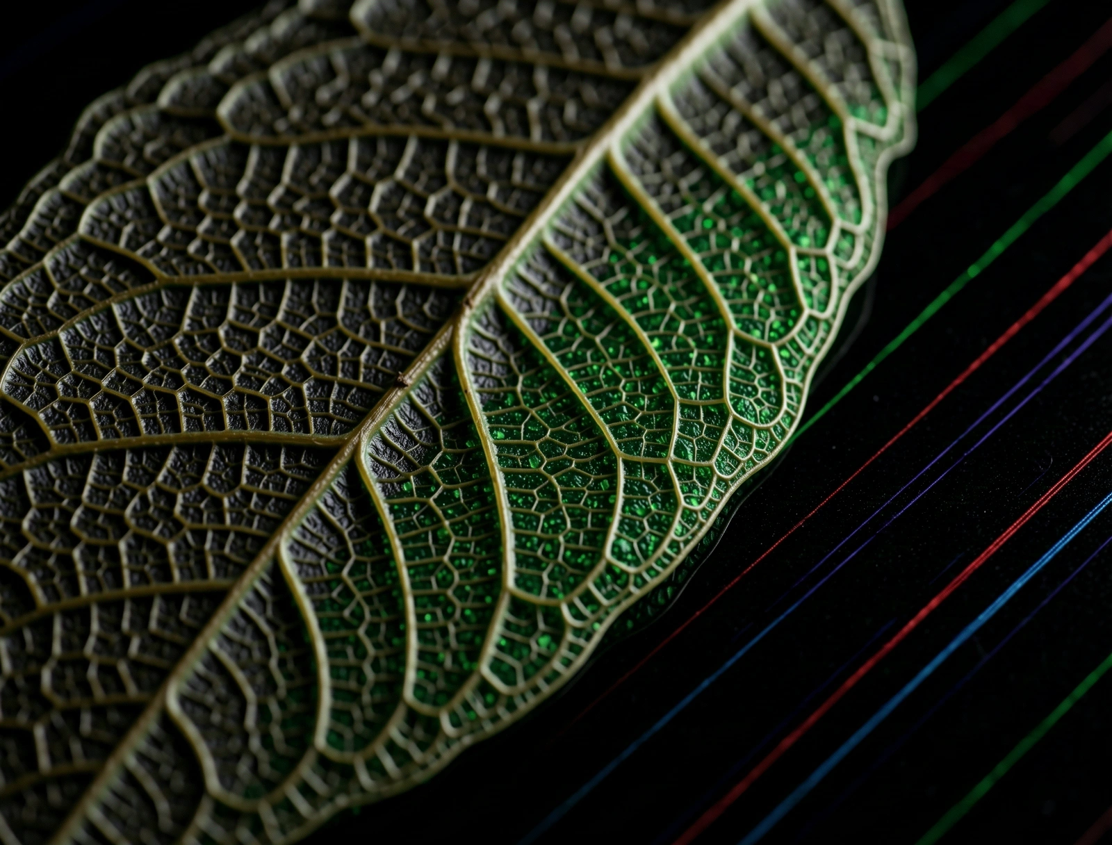 Microscopic view of organic skeletal structure