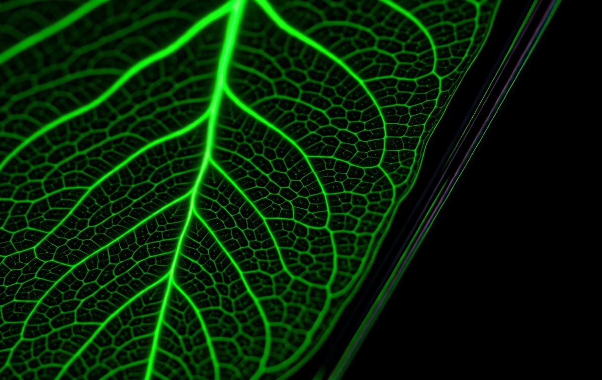 Intricate biological structure of a leaf